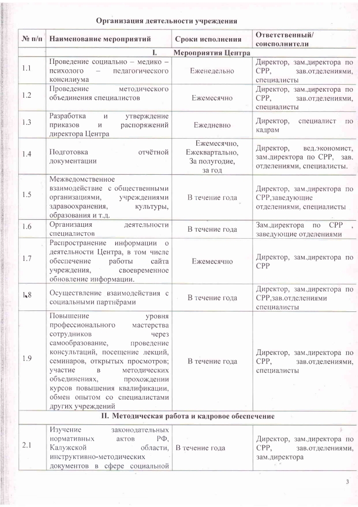План работы Государственного бюджетного учреждения  Калужской области «Калужский областной социально-реабилитационный центр для несовершеннолетних «Муромцево» на 2023 год